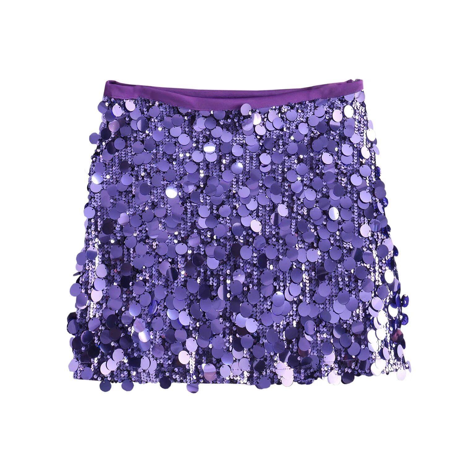 Purple Sequin Skirt