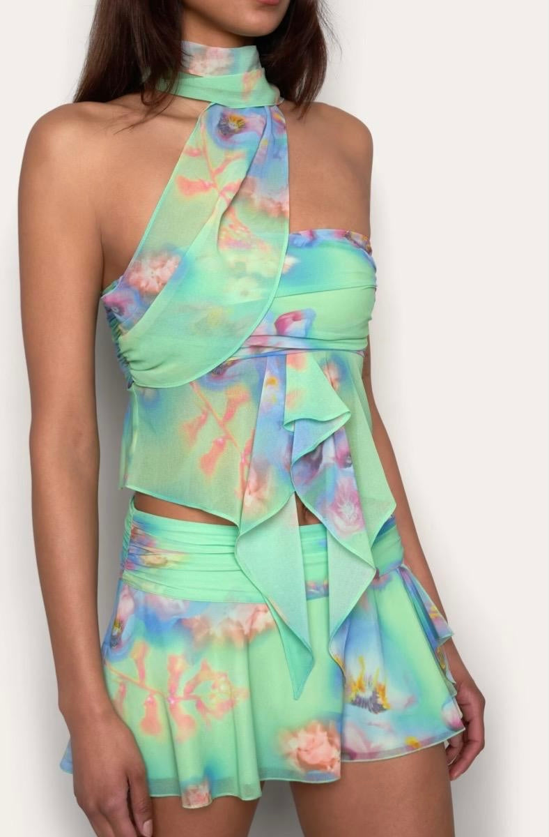 Green Colorful Print Set