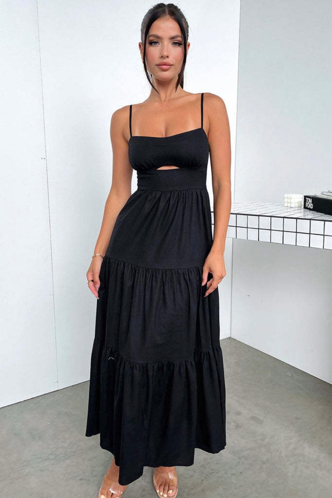 Black Tiered Maxi Dress