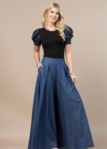 Denim Palazzo Pants