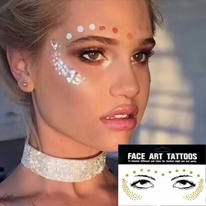 Metallic Face Tattoos