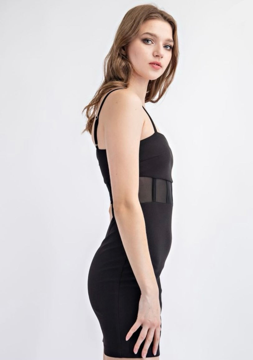 Black Mesh Corset Dress MODALIER Black Mesh Corset Dress MODALIER