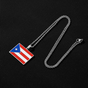 Silver Puerto Rico Flag