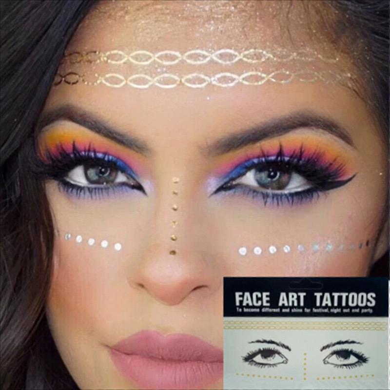 Metallic Face Tattoos