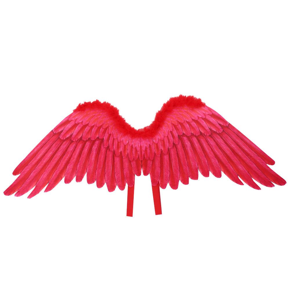 Red Feathers Horizontal Devil Wings