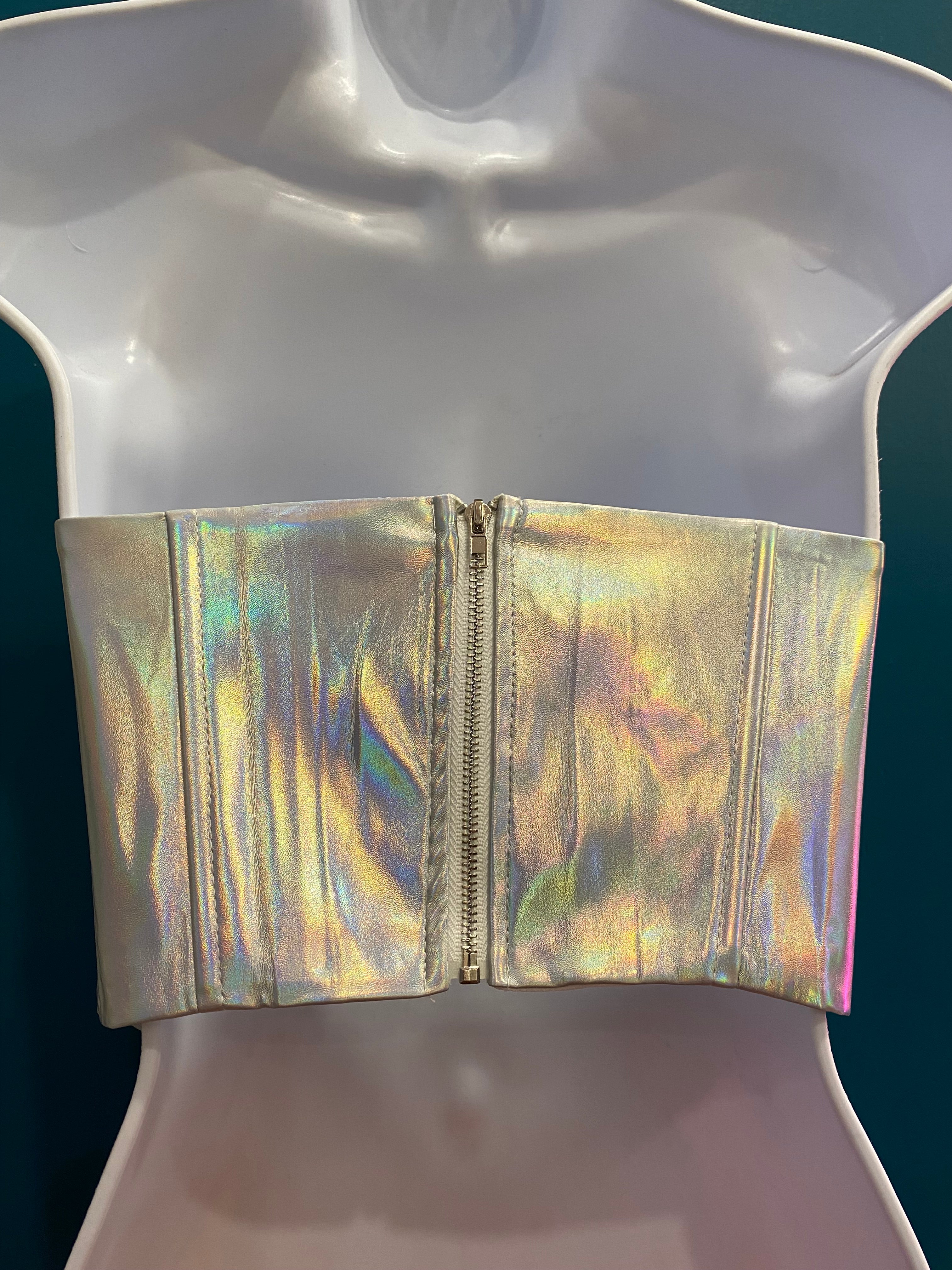 Silver Holographic Corset