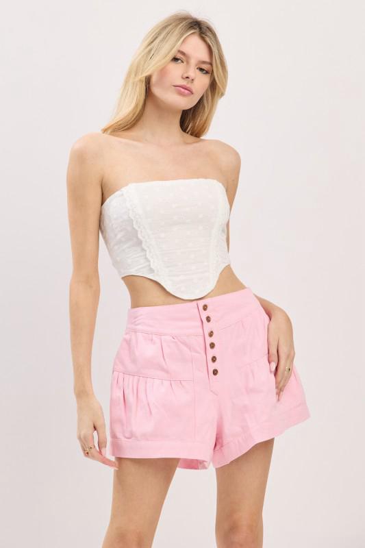 White Eyelet Laced Up Corset