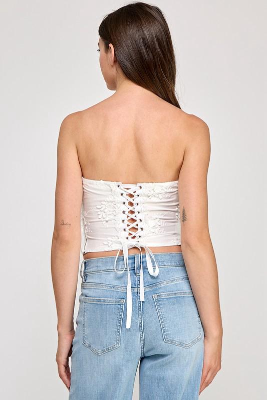White Lace Corset Top