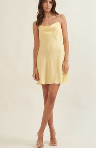 Cowl Neck Bow Short Dress