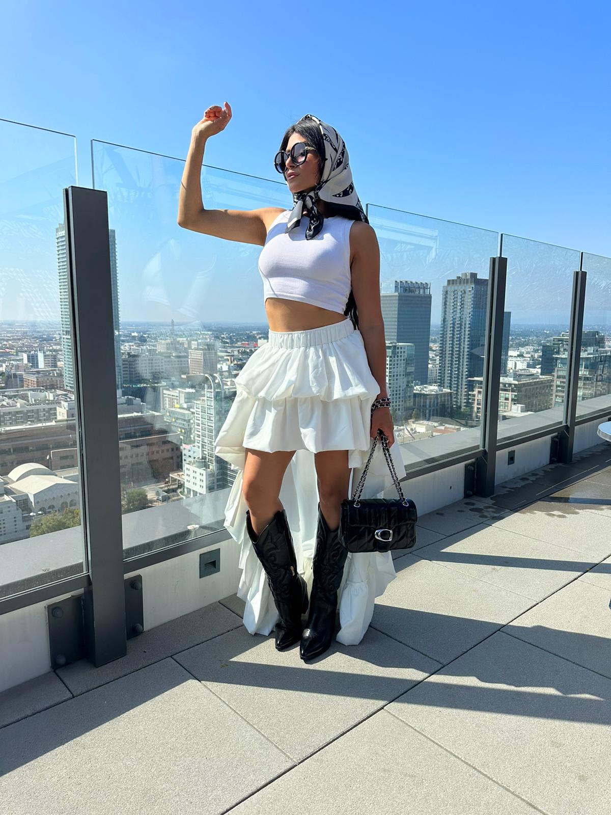 White High Low Long Skirt