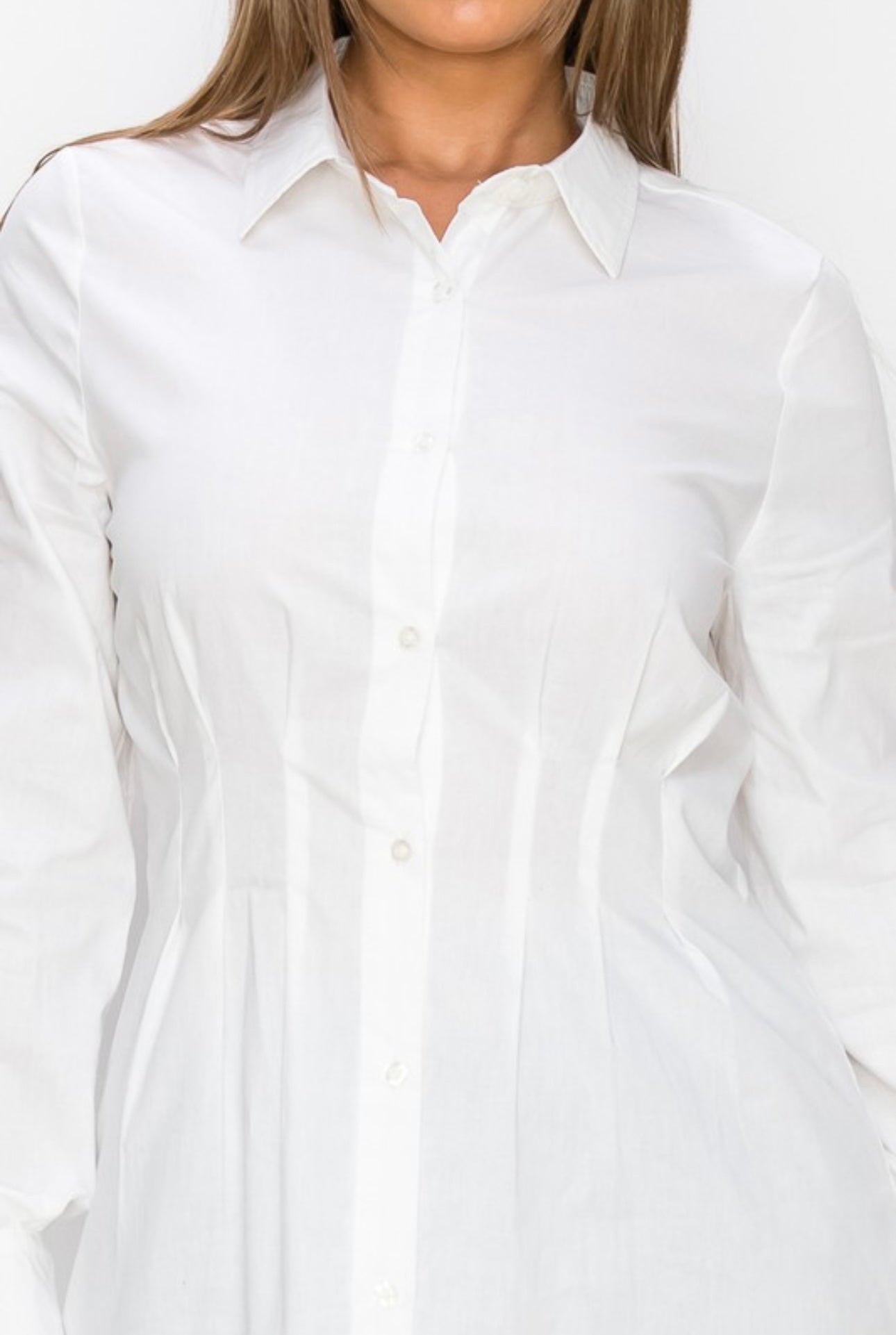 White Long Sleeve Shirt Dress MODALIER White Long Sleeve Shirt Dress MODALIER
