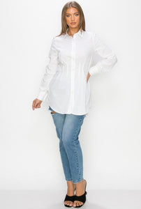 White Long Sleeve Shirt Dress