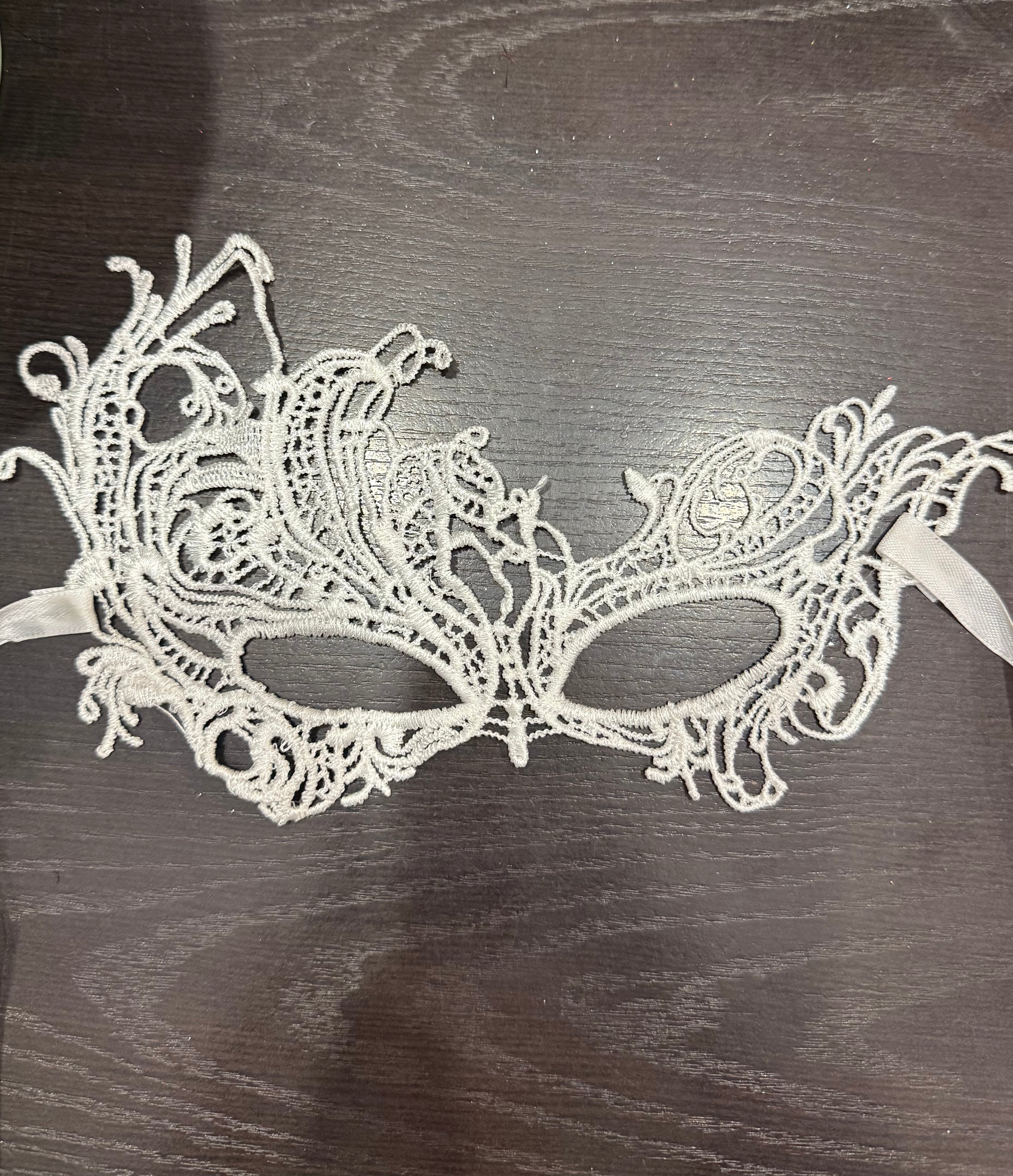 White Asymmetric Fabric Mask