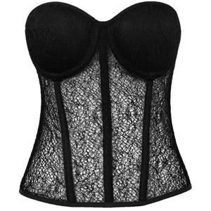 Black Net Strapless Corset