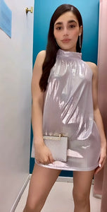 Silver Metallic Halter Top/Dress