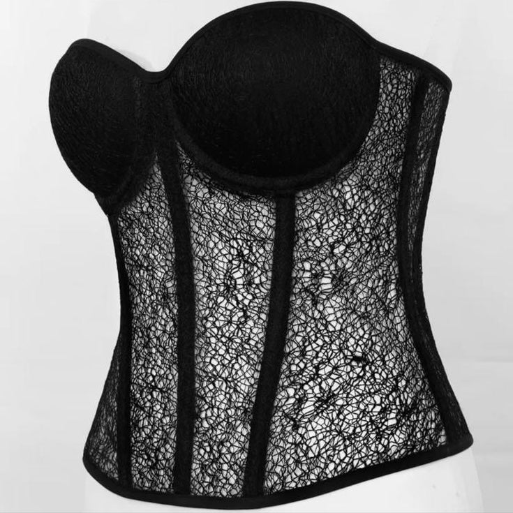 Black Net Strapless Corset