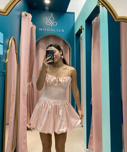 Ballerina Pink Bubble Short Dress