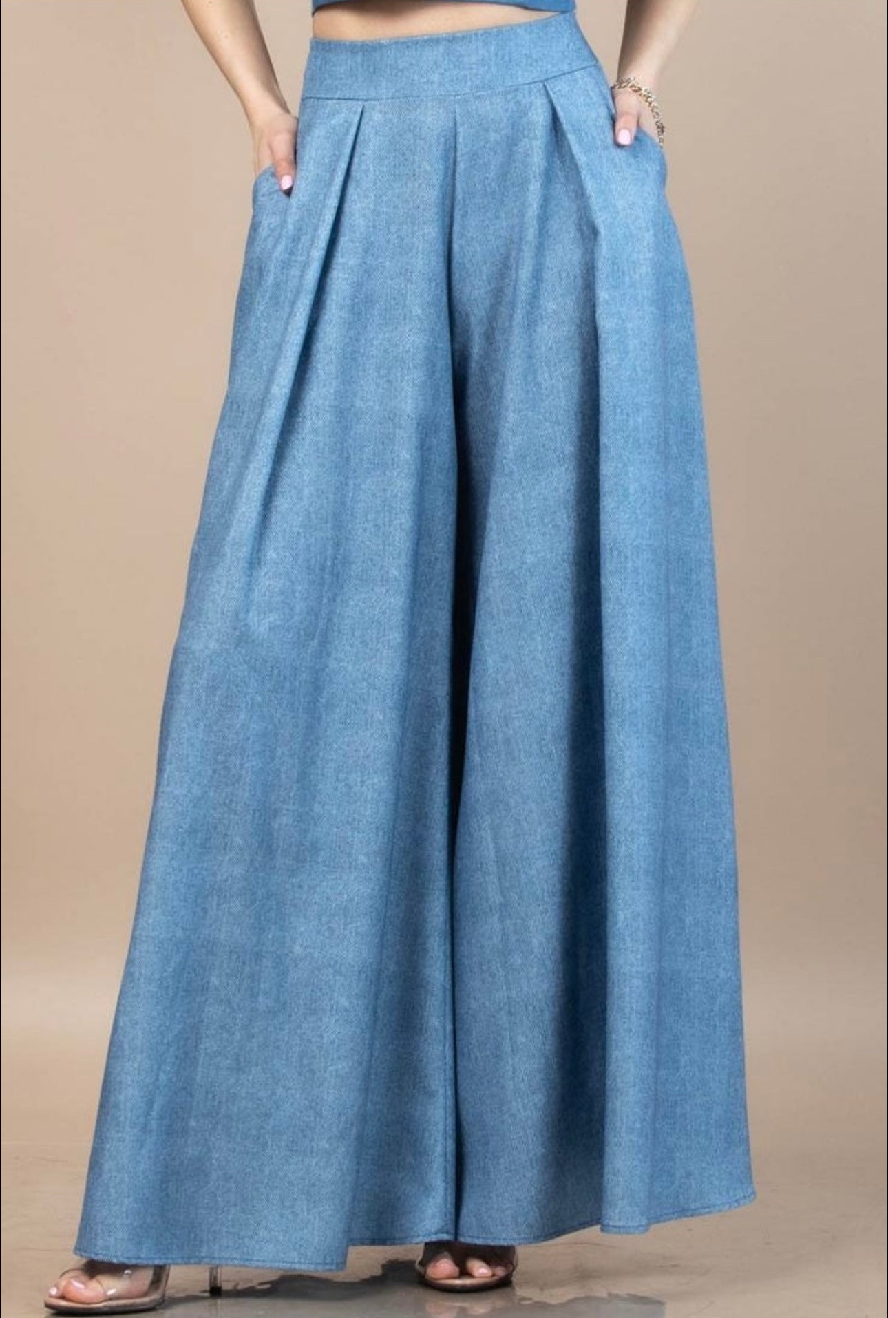 Denim Wide Leg Palazzo