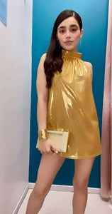 Gold Metallic Halter Top/Dress