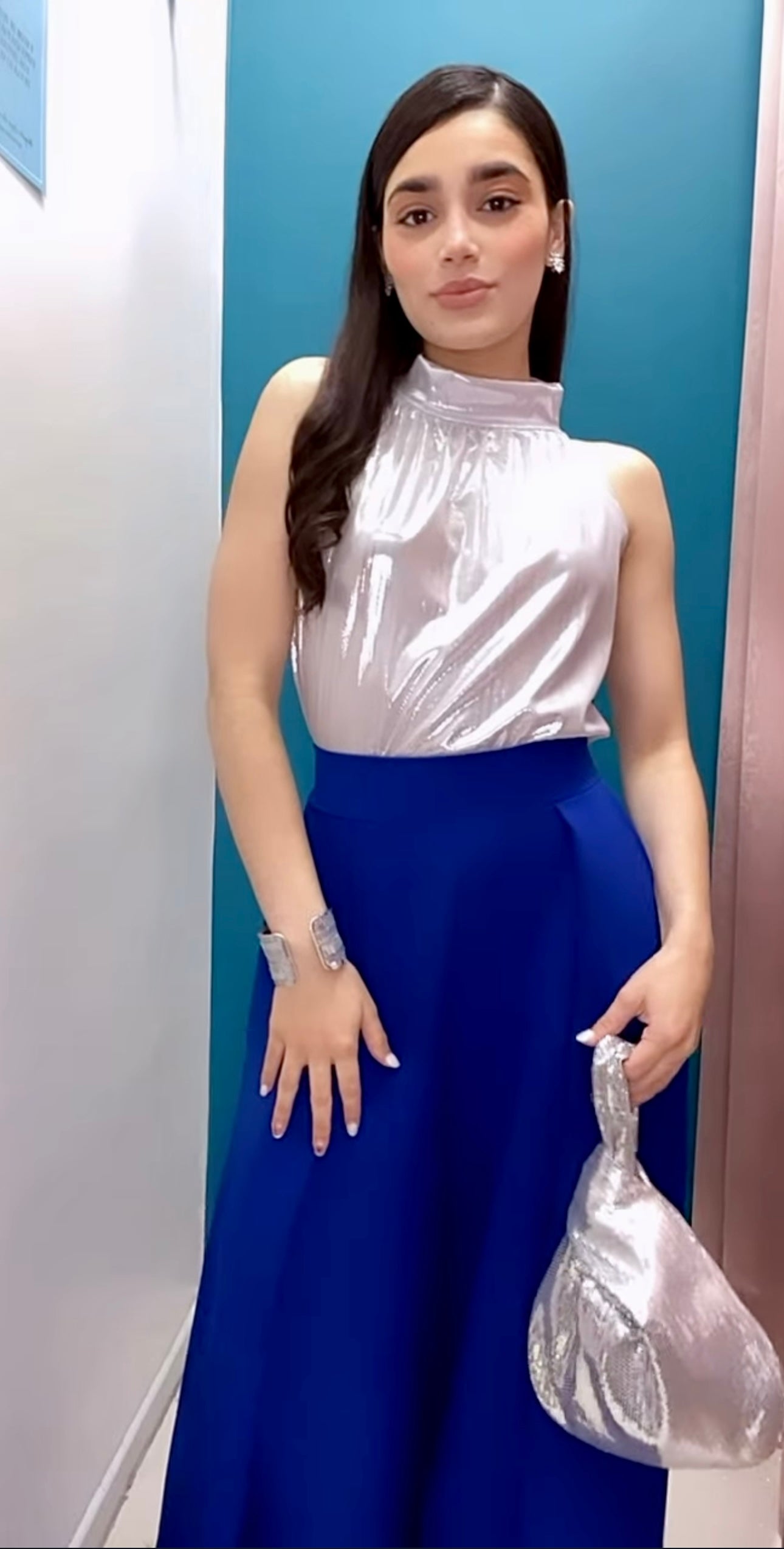 Silver Metallic Halter Top/Dress