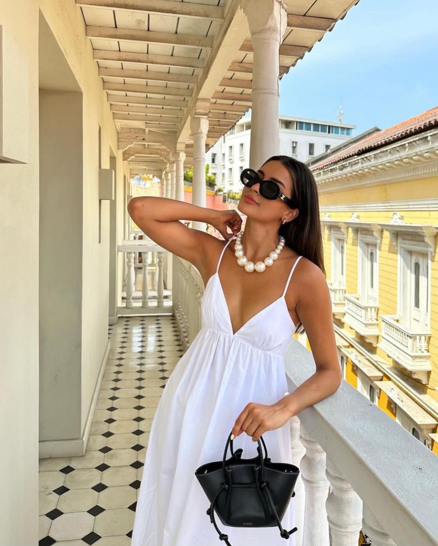 Open Back White Midi Dress