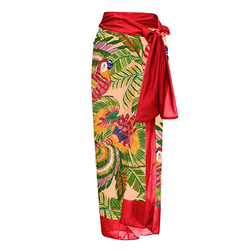 Red Tropical Print Set