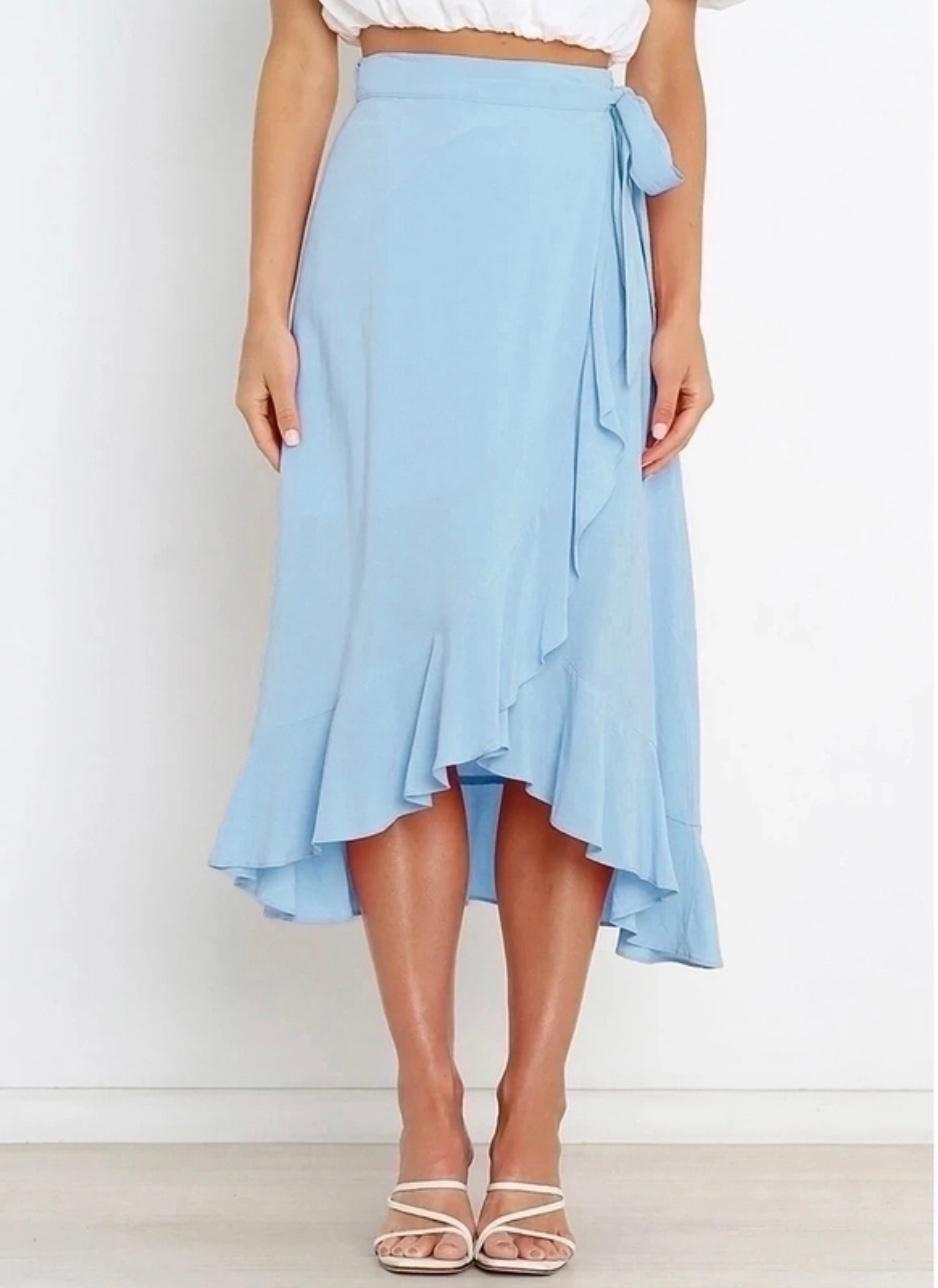 Baby Blue MIDI Wrap Around Multiway Skirt / Dress