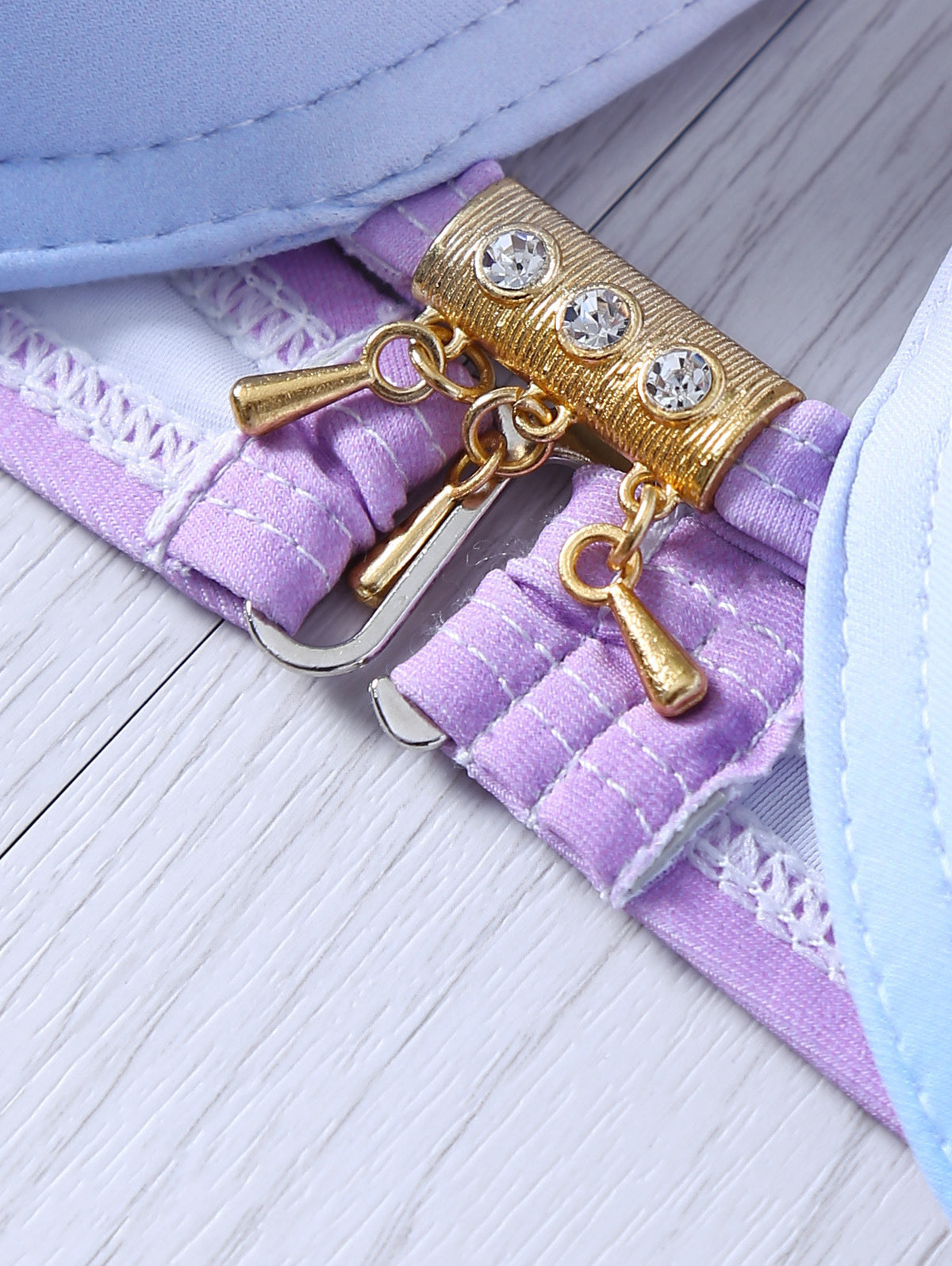 Purple Seashell Bikini Set with Gold Details