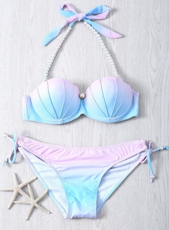Lavender and Baby Blue Seashell Swimsuit