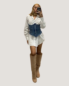 White Long Sleeve Shirt Dress