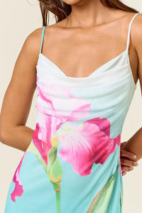 Tropical Flower Bodycon Short Dress