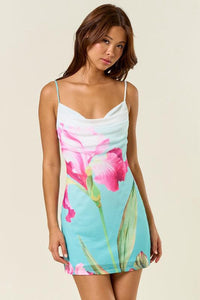 Tropical Flower Bodycon Short Dress