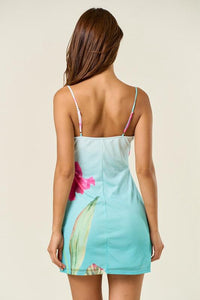 Tropical Flower Bodycon Short Dress