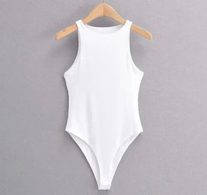 White Halter Bodysuit