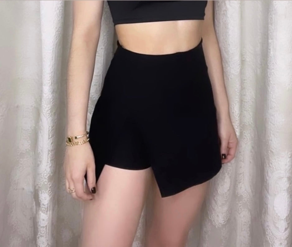 Black Asymmetric Skort