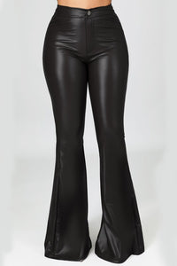 Faux Leather Flare Pants