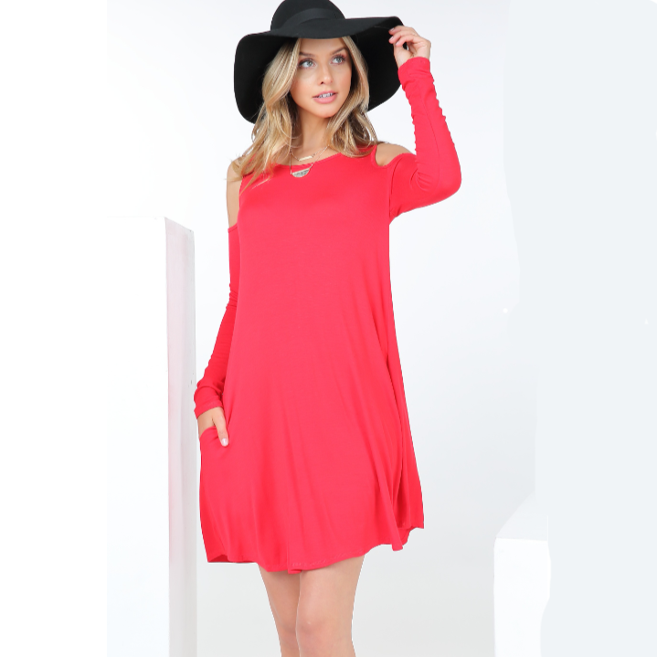 Shoulder Cut Out Tunic Dress / Top