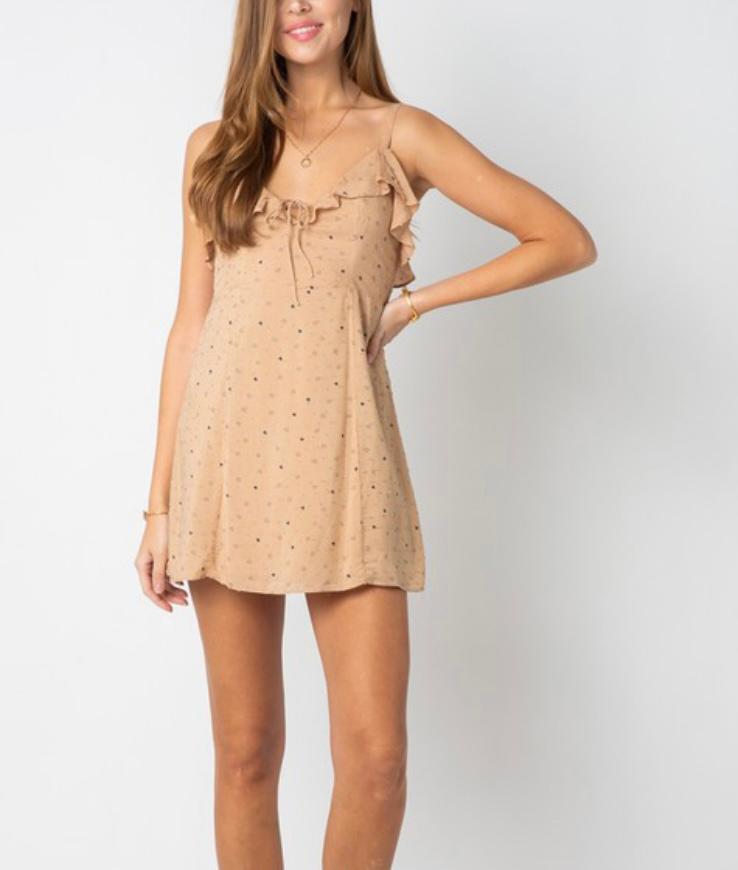 Ruffled Nude Mini Dress