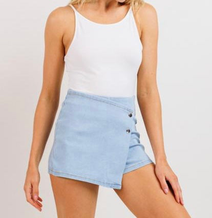 Light Blue Denim Skort