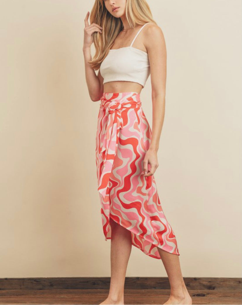 Groovy Swirl Wrap Around Skirt