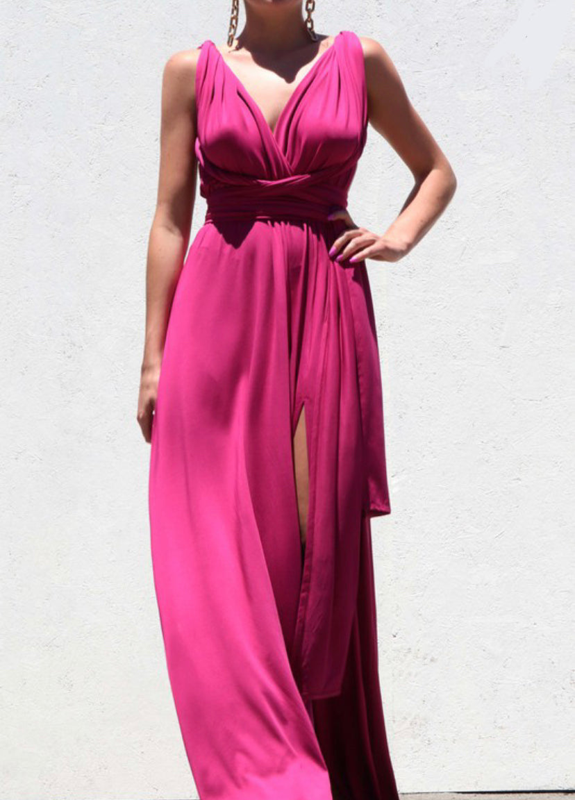 Magenta Long Formal Multiway Dress