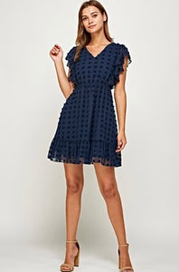 Swiss Dots Navy Blue Dress