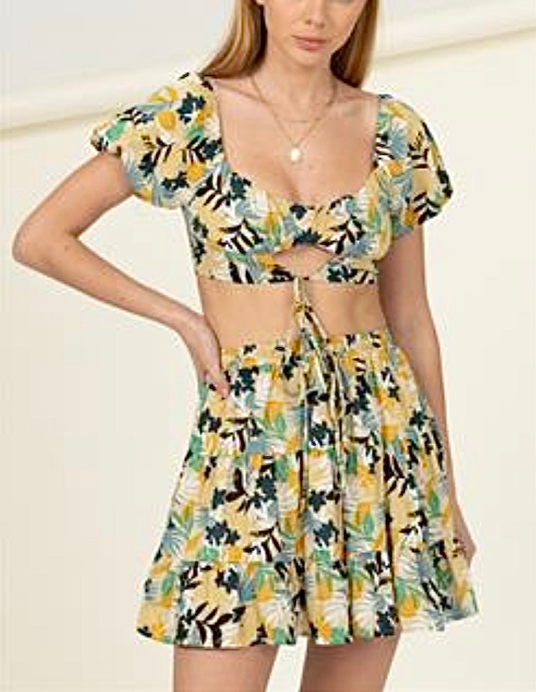 Tropical Yellow Two Piece Set