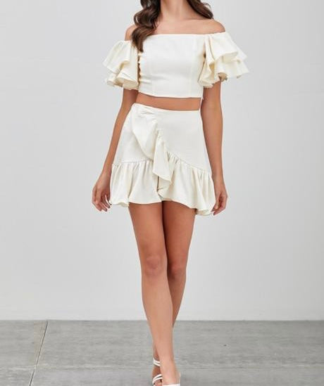 Ivory Ruffled Skirt