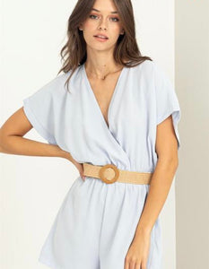 Light Blue Short Sleeve Romper