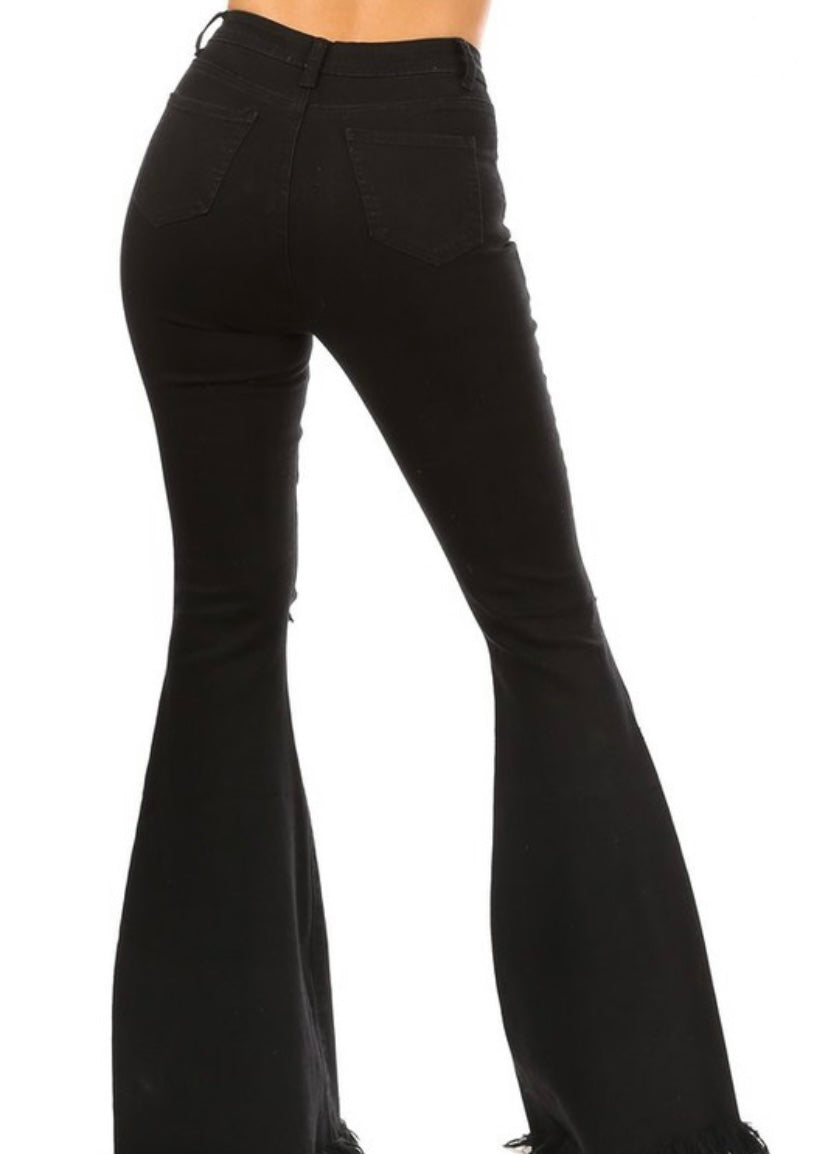 Black High-waisted Flare Jeans