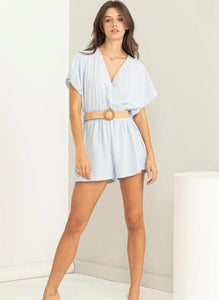 Light Blue Short Sleeve Romper