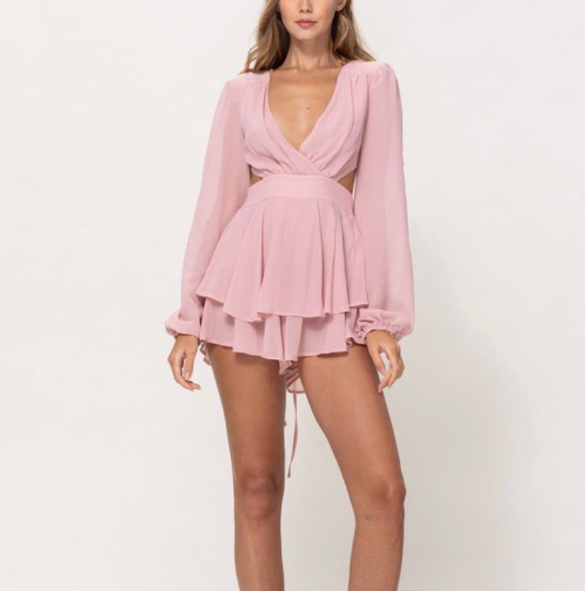 Gorgeous Back Blush Cutout Romper