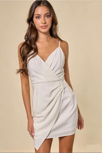 White Asymmetric Short Dress