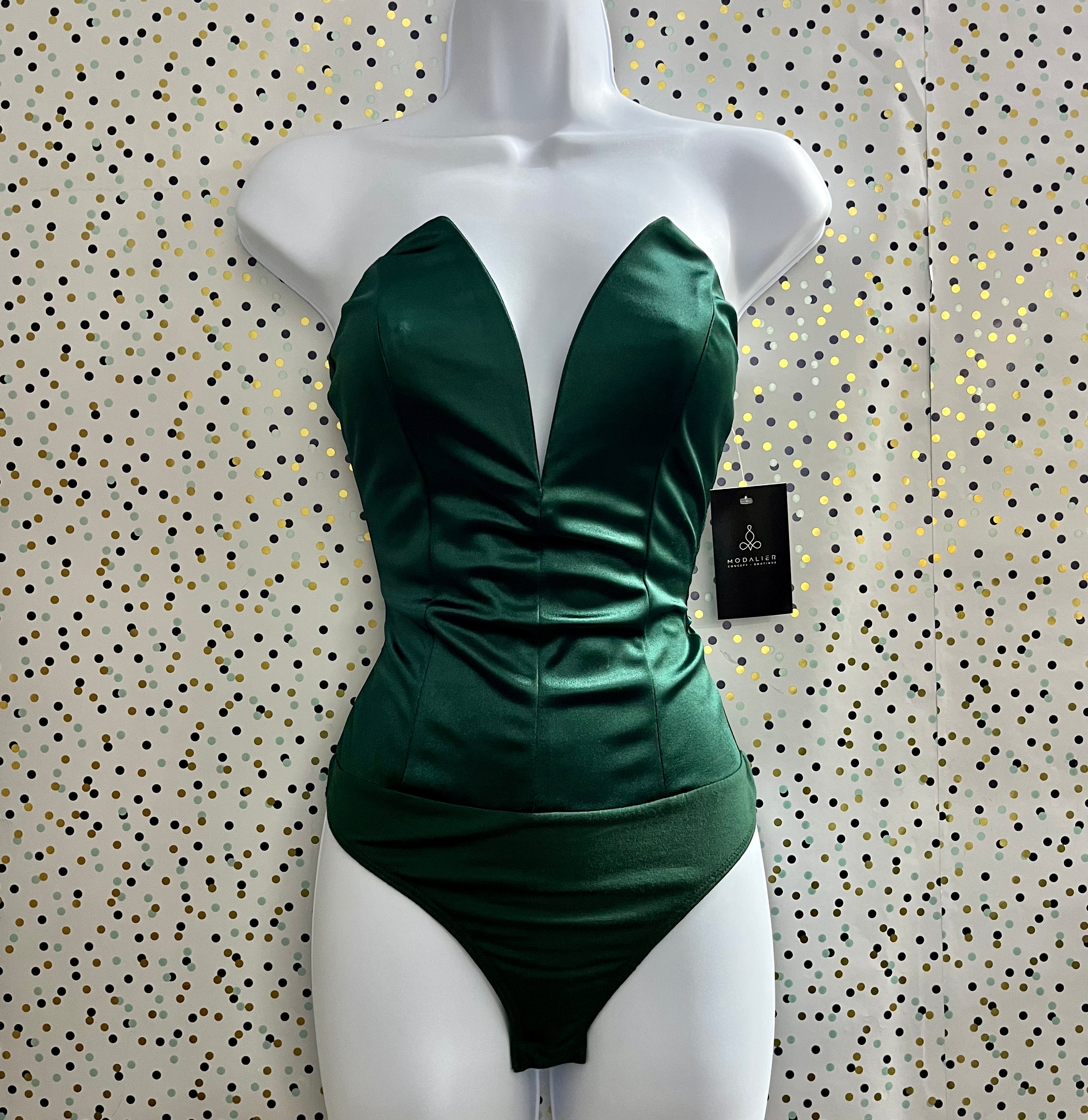 Green corset bodysuit sales